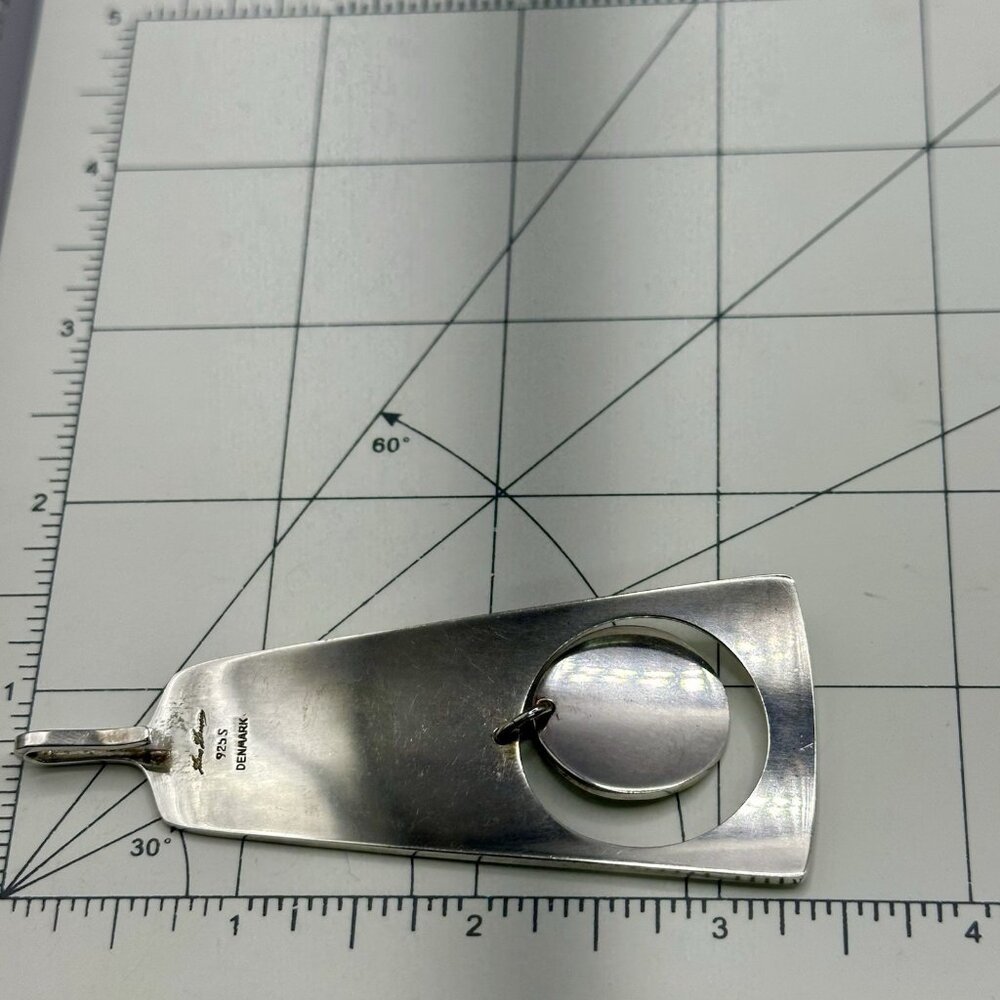 Hans Hansen Denmark #367 Kinetic Pendant 925S Sterling Silver Modernist Signed - Picture 11 of 15